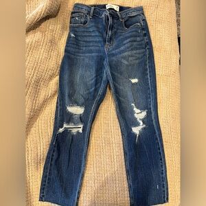 Abercrombie & Fitch Dark Blue Distressed Skinny Jeans